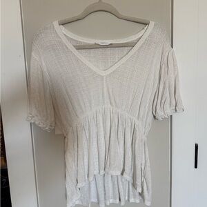 Pink Lily Cream Textured Blouse
